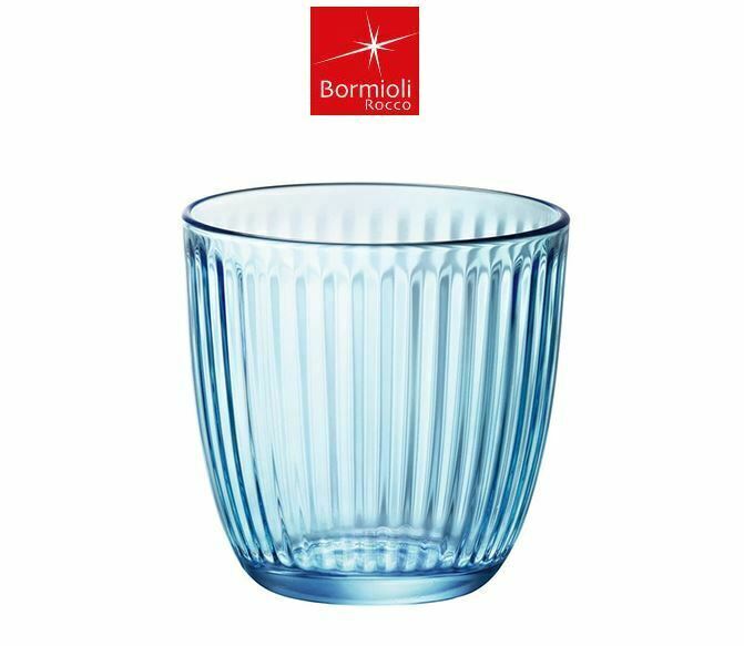 BICCHIERI PER ACQUA IN VETRO BLU 290 ML 6 PEZZI ROCCO BORMIOLI
