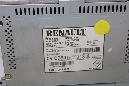 281155564R Pantalla Multifuncion para RENAULT CAPTUR I * 1432360 - Imagen 3 de 4