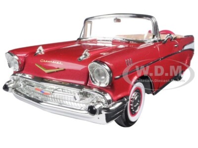 1957 CHEVROLET BEL AIR CONVERTIBLE RED 1/18 DIECAST