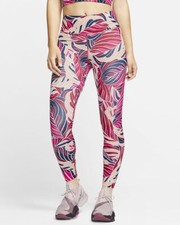 Image of Nike Womens 7/8 Training Tights Multicolour Size S Mid Rise Fitness Gym CJ3910‑6