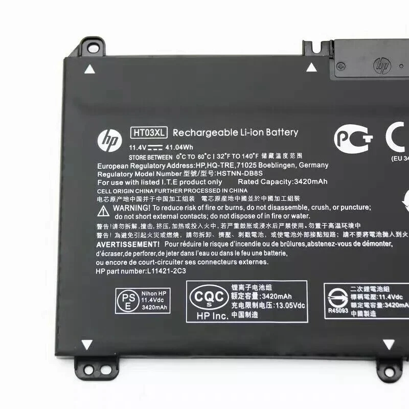 Batería genuina OEM HT03XL para HP Pavilion L11421-2C2 L11119-855 15-CS 15-DA EE. UU. Foto 3 de 4