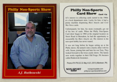 CHEAP PROMO CARD: PHILLY NON-SPORTS SHOW DOOR PROMO #74 AJ Rutkowski