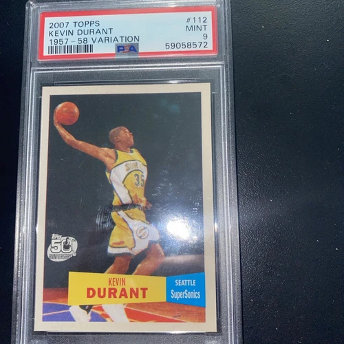 2007 Topps Kevin Durant #112 1957-58 Variation Rookie Card RC PSA 9 MINT