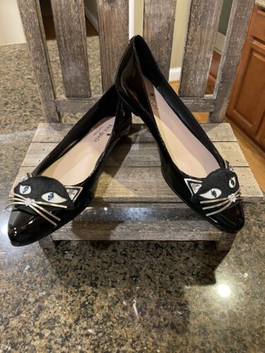 Kate Spade Black Ballerina Cat Natasha Flats - New - Size  | eBay