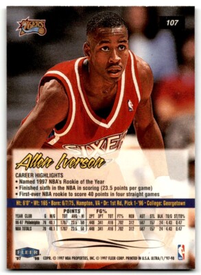 1997-98 Fleer Ultra Allen Iverson Philadelphia 76ers #107 | eBay