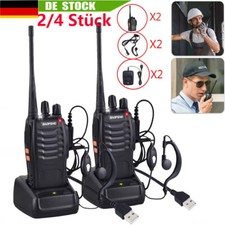 2/4x Baofeng Walkie Talkie BF-888S Sprechfunkger&auml;te Handfunkger&auml;t 16Kan&auml;le 5KM