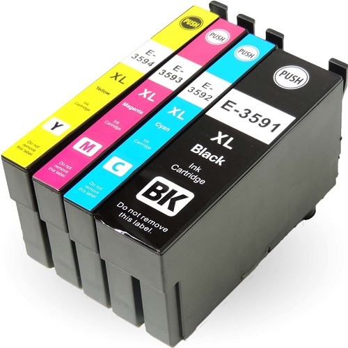 ✅ 4 Druckerpatronen Kompatibel Epson T3591, T3592, T3593, T3594 / T3596 / T35 Xl-image