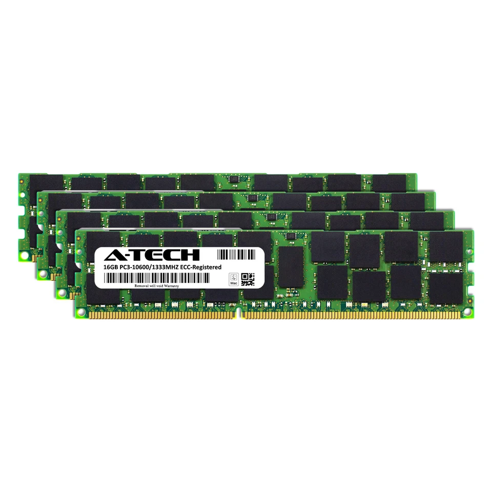 64GB KIT 4X 16GB PC3-10600 1333 MHZ ECC REGISTERED APPLE Mac Pro MEMORY RAM - Image 2 of 4