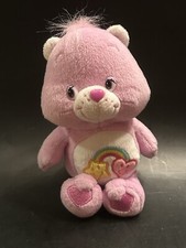 Vintage Care Bears Best Friend Bear Plush Stuffed Animal Purple/Rainbow 2006 8"