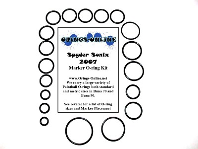 Spyder Sonix 2007 Paintball Marker O-ring Oring Kit x 4 rebuilds / kits