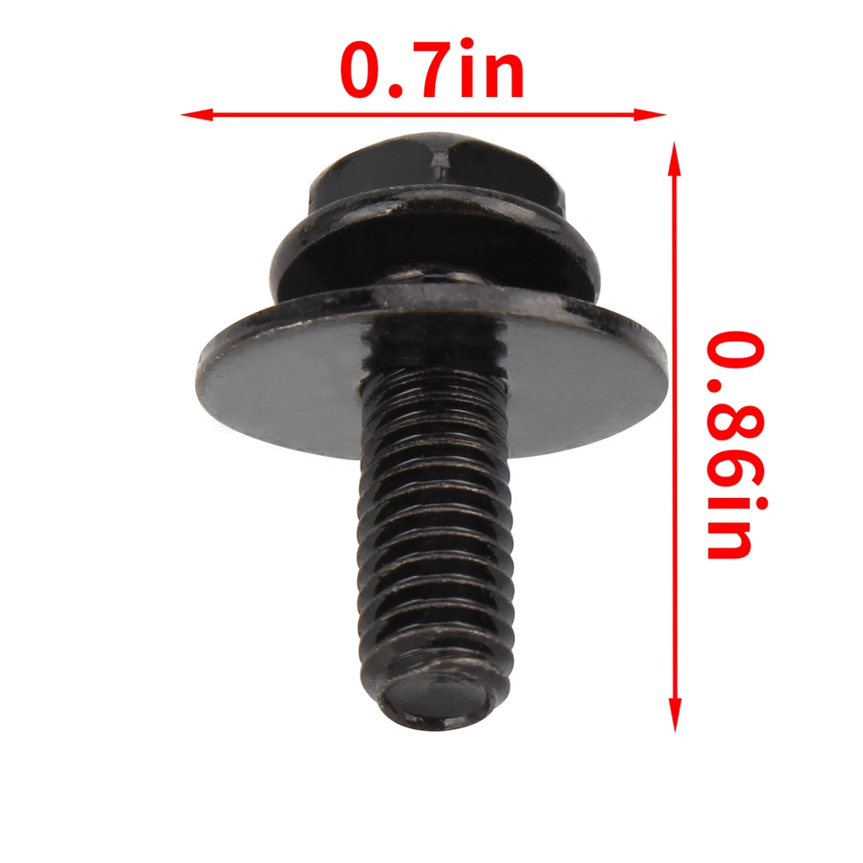 30 piezas pernos de carrocería para Nissan- M6-1,0 x 16 mm de largo- 10 mm hexagonal- 17 mm arandela- tornillos Foto 2 de 4