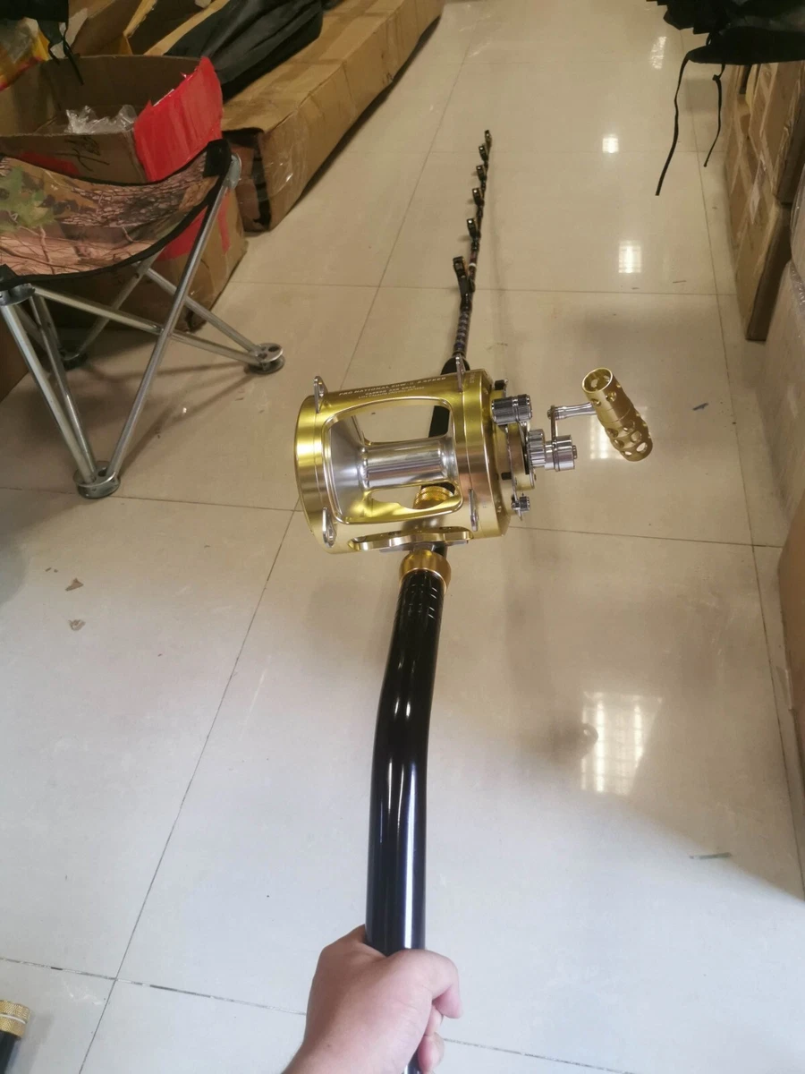 Swivel Tip Deep Sea Big Game Saltwater Trolling 130lb Fishing Rod & 80W  Reel