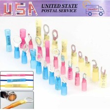 Terminal Heat Shrink Electrical Wire Connectors Ring Spade Crimp Assortment USA