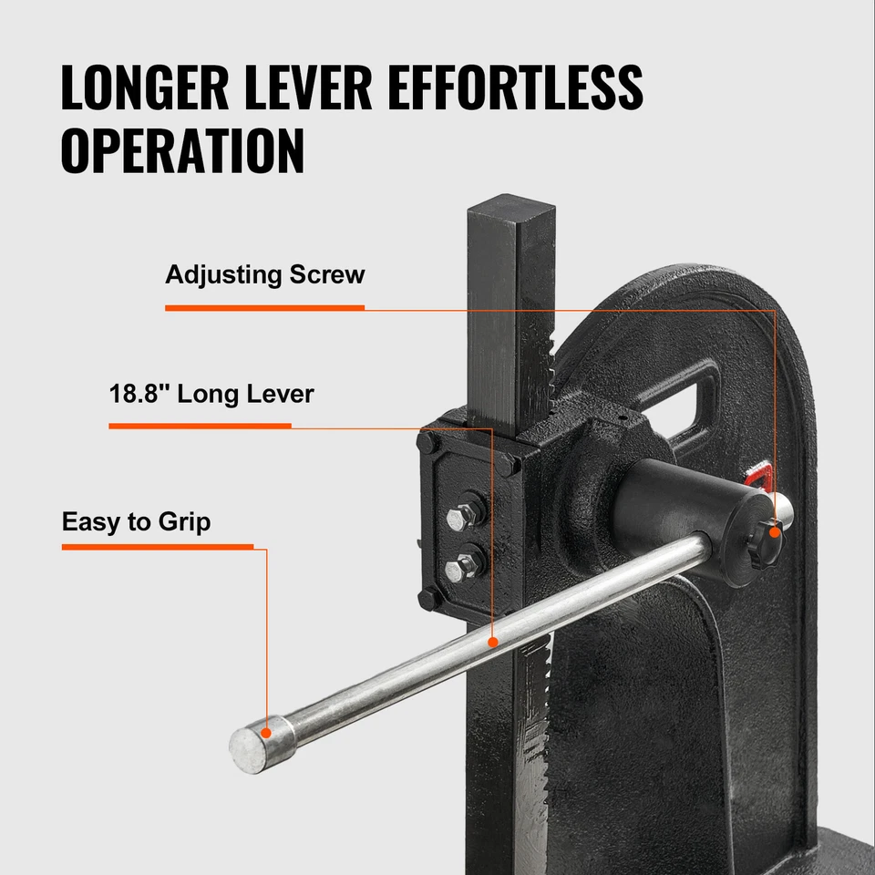 Prensa de eje VEVOR 3 toneladas manual prensa de escritorio palanca rodamientos montables hierro fundido Foto 4 de 4