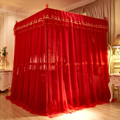 Mosquito Net Elegant Metal Bar Frame Wedding Bed Mosquito Bar Set Bed Curtains 