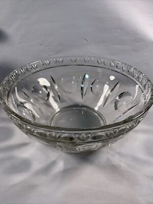 Classique Lancaster Colony Glass Salad Bowl Ball & Ollie Pattern  MINT CONDITION