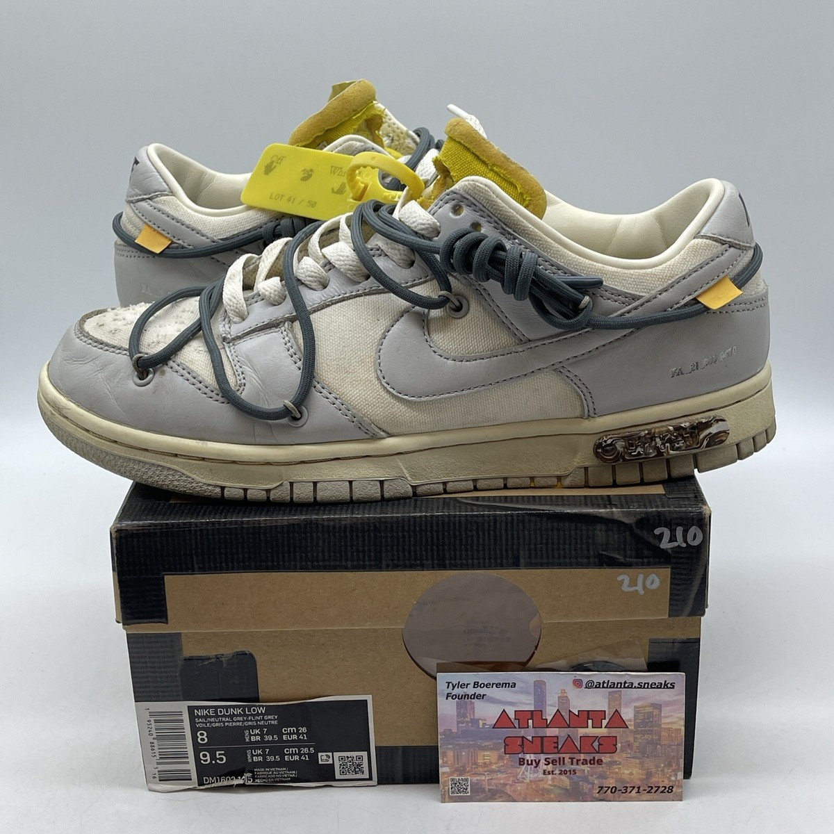 Size 8 - Nike Off-White x Dunk Low Lot 41 of 50 Grey White Size 8 - Nike Off-White x Dunk Low Lot 41 of 50 Grey White