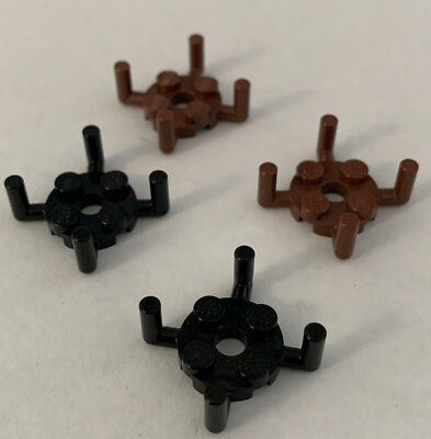 LEGO Parts 98284 (2pcs) Plate, Round 2x2 With Pin Hole And 4 Arms