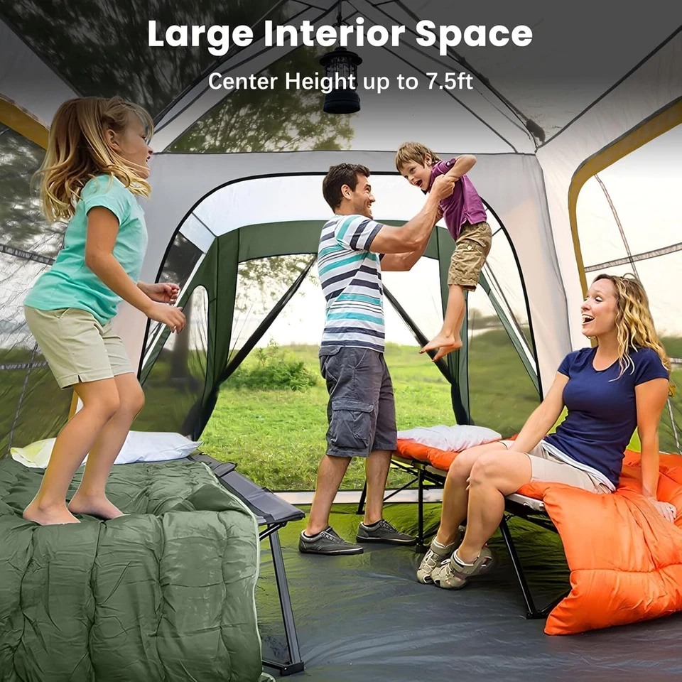 Carpas de campaña SUV para acampar 6-8 personas 10x10 pies puerta trasera emergente tienda con toldo y porche Foto 4 de 4