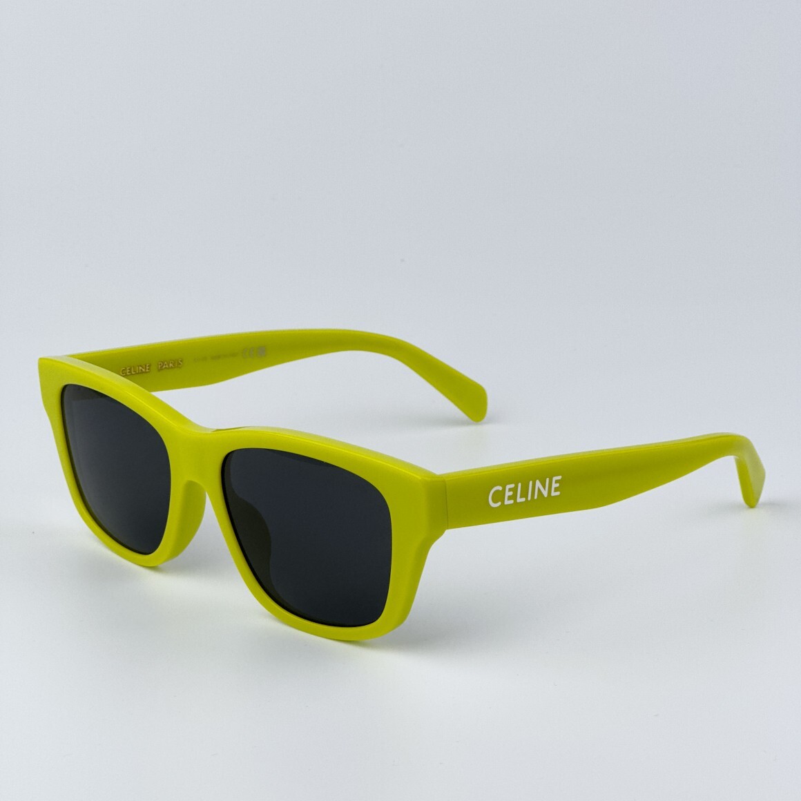 Celine Women Sunglasses Neon Yellow Smoke Geometric CL40249U  display picture 2