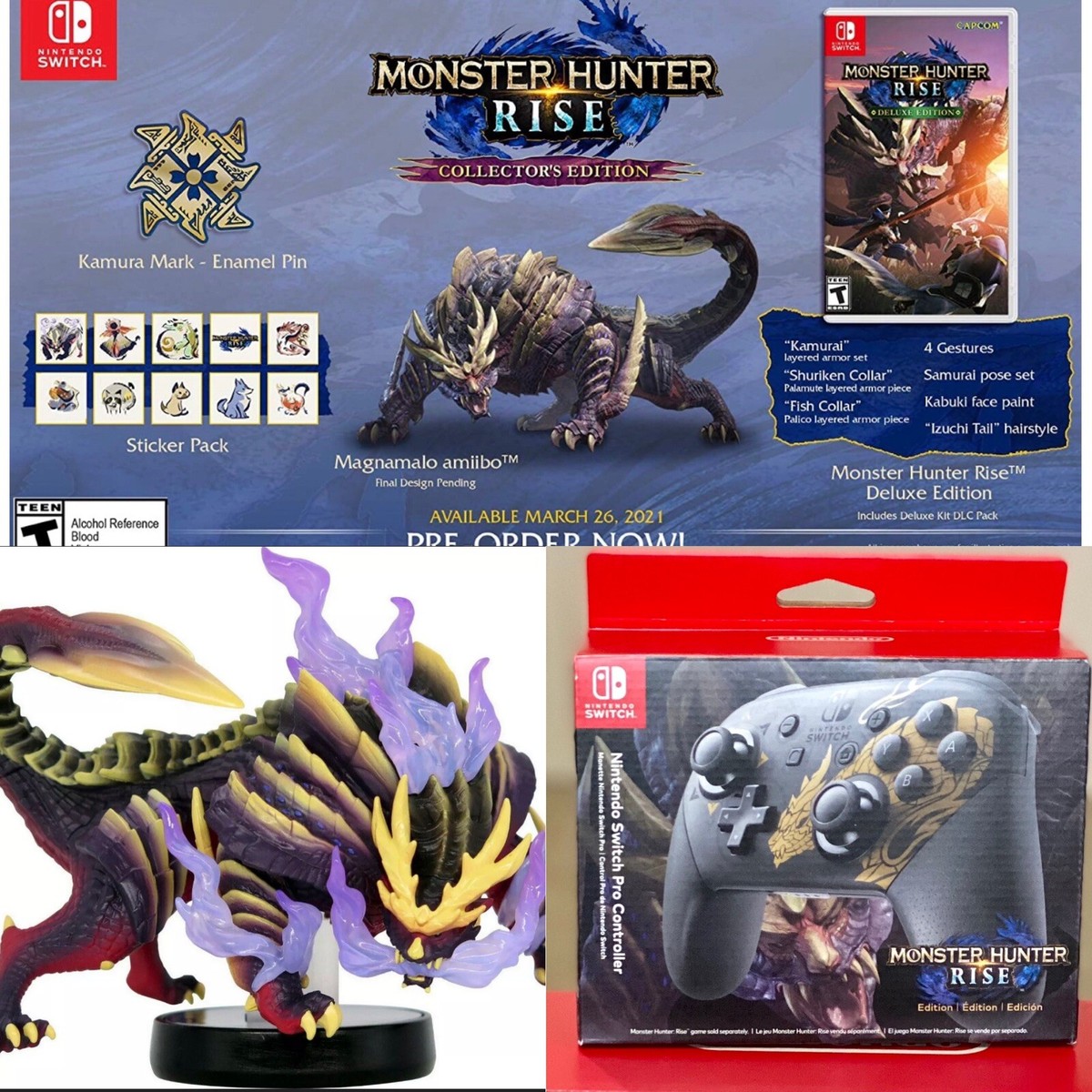 Hunter Edition Monster Hunter Rise Switch Console Usa Collector&