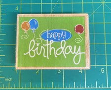 Happy Birthday Wood Mounted Rubber Stamp By Studio G for Alison Wong