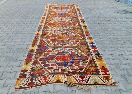 Antique Rug, Runner rug, wool stair rug, Kitchen rug, Turkish rug, 16 ft rug