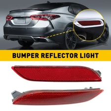 For Camry Toyota 2018~2022 Left +Right Side o Rear Bumper Red Reflector Lamp 2PC