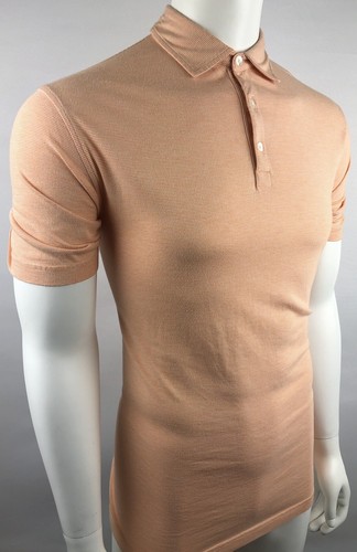 Peter Millar Golf Polo Shirt Mens Size XL Orange Striped Crown Soft Lightweight - Picture 6 of 16