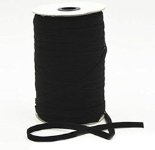 New Sealed Roll Black Braided Elastic 1/4" Roll 100 Yards