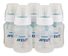 Philips Avent Anti-Colic Bottle With AirFree Vent Clear 5 Ct 9 oz. Baby Bottle