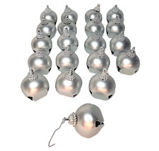 Metal Jingle Bells Ornaments Christmas Tree Decor Silver Shiny 2'' Vintage