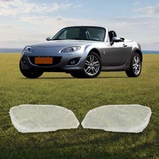 Left & Right Front Headlight Lens Cover Pair For Mazda MX-5 Miata 2009-2015