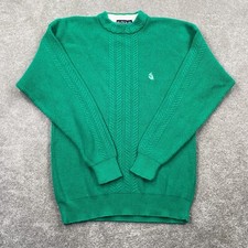 Vintage Nautica Active Sportswear Knit Sweater Men's Size M Green Long Sleeves