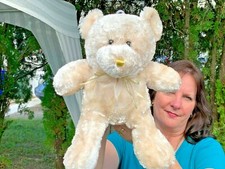 RARE Vintage Dan Dee Cream Teddy Bear Lovey 14" Soft Plush Stuffed Animal Toy