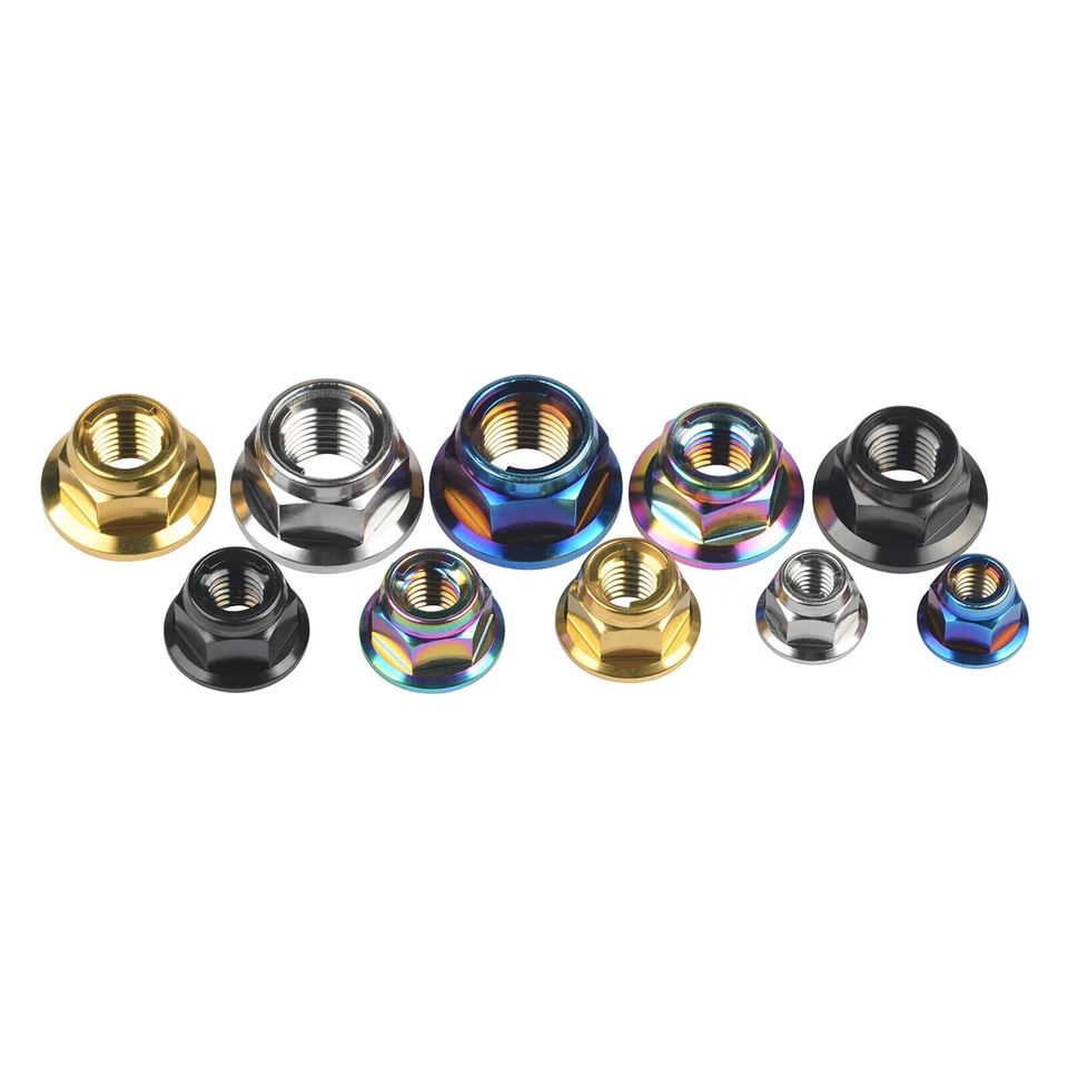 Titanium Nut M5 M6 M8 M10 M12 Flange Metal Lock Nut for Bike Motorcycle Car - Image 3 of 4