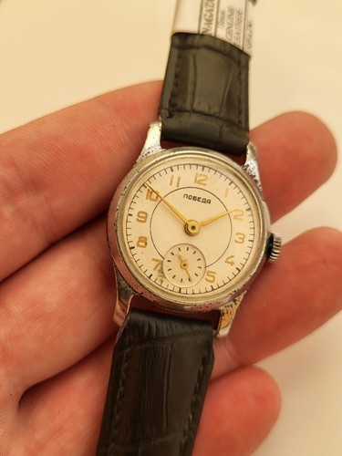 Pobeda Vintage Watches USSR Rare Dial Model Perfect Old Small Model RARE Items - Picture 4 of 11