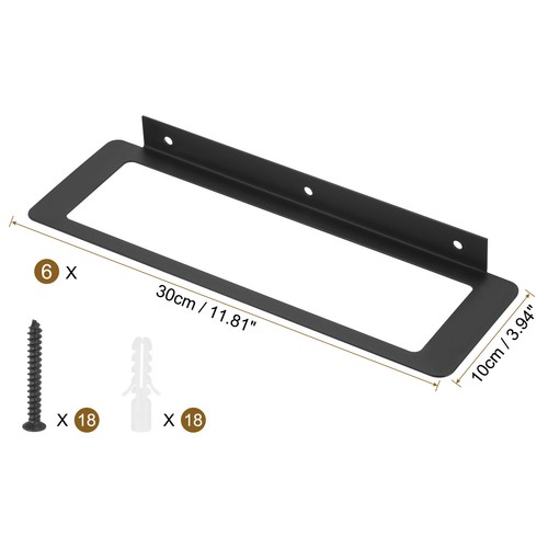 6Set Wine Rack Wall Mounted Wine Bottle Holder Display Rack For Home Decor Black - Picture 2 of 6