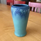 Charles S. Todd for Rookwood Pottery 1886-1950 Blue Green Floral Vase Signed
