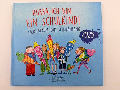 Hurra ich bin ein Schulkind Einschulungsalbum 2025 Erinnerungsbuch Hardcover