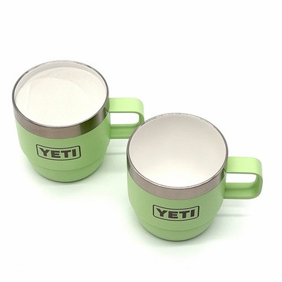 YETI Rambler 6 oz Stackable Mugs Key Lime Ceramic Lined Espresso