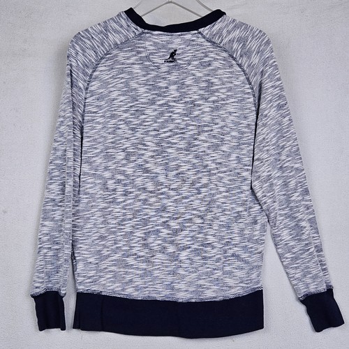 Kangol Knit Sweater Men's Size Medium Crewneck Heathered Blue White - Picture 2 of 8