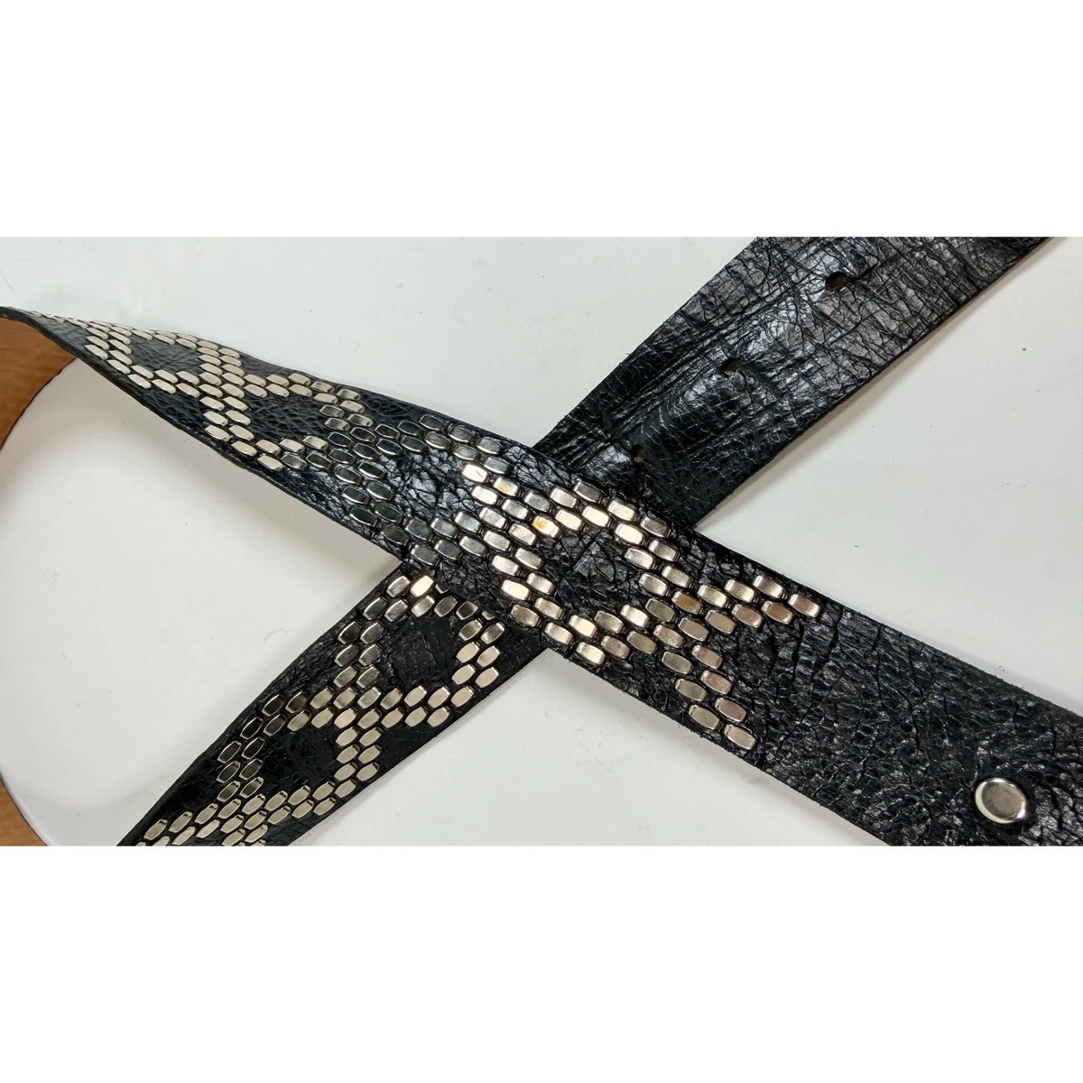 Calleen Cordero Silver Studded 1.5” wide belt size M/L