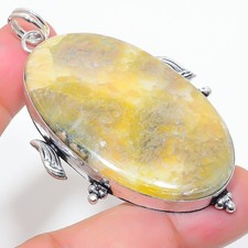 Bumblebee Jasper Gemstone 925 Sterling Silver Gift Jewelry Pendant 2.76