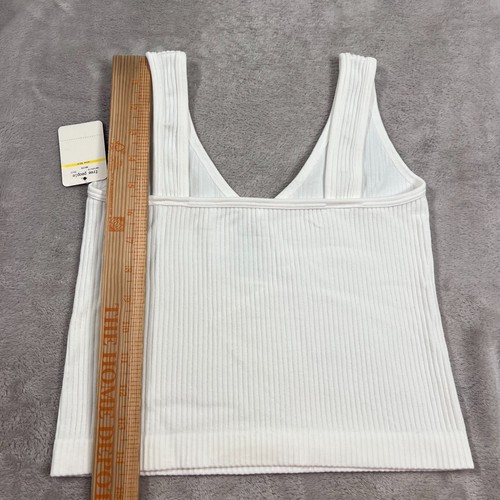 Free People Shirt Damen XS Small Off White Tank Top Strick Rippstruktur NEU - Bild 8 von 10