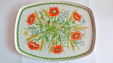 VINTAGE MELAMINE TAUNTON VALE WIVELISCOMBE SOMERSET POPPY DESIGN TRAY