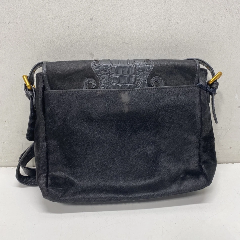 Sharif Black Croc Leather Messenger Bag - Image 2 of 4