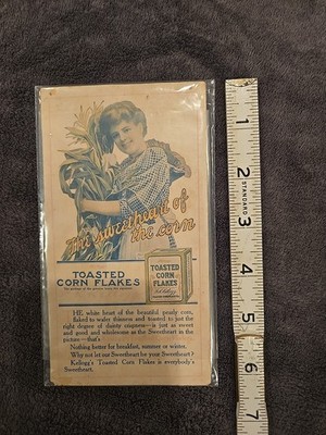 Vintage Kellogg Toasted Corn Flakes  Advertisement  Card