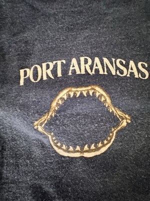 H.L. Miller Shirt Port Aransas Mens Size XL Navy Blue Heavyweight Bite Me Shirt