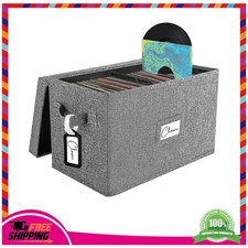Vinyl Record Storage Box for 45 RPM LPs, 7-inch Record Holder Case with Lid